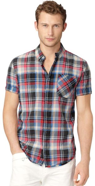 Calvin Klein Jeans Plaid Short Sleeve Shirt - Lyst