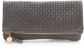 Clare Vivier Woven Fold Over Clutch - Lyst