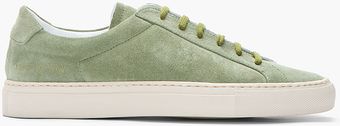 Common Projects Green Suede Achilles Sneakers - Lyst