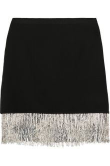 Elizabeth And James Fitzgerald Fringed Silkcrepe Mini Skirt - Lyst