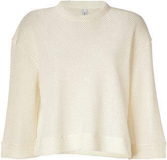 Neil Barrett Cream Waffle Knit Top - Lyst