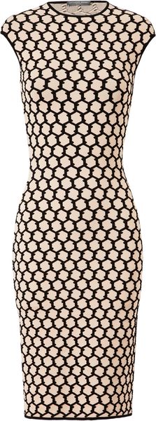 Alexander McQueen Honeycomb Textured Stretch Knit Dress - Lyst
