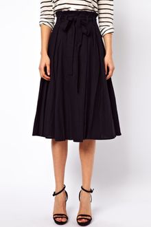ASOS Collection Linen Midi Skirt with Belt - Lyst