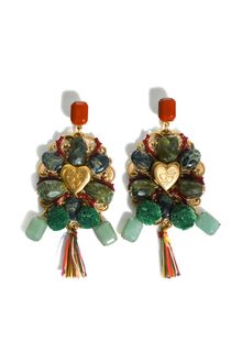 Dolce & Gabbana Stone and Tassle Embellished Clip-On Earrings - Lyst