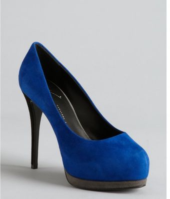 Giuseppe Zanotti Electric Blue Suede Colorblocked Platform Pumps - Lyst