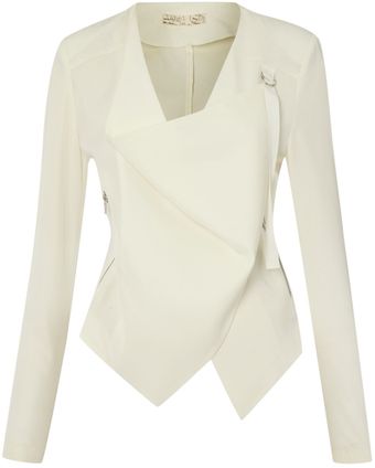 Label Lab Cowl Drape Biker - Lyst