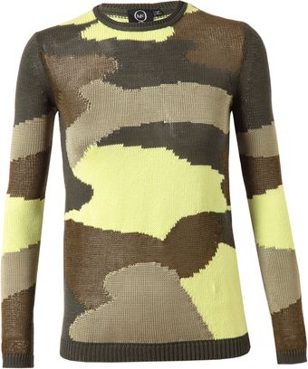 McQ by Alexander McQueen Camouflage Knitted Cottonblend Jumper - Lyst
