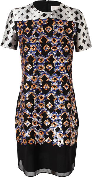 Peter Pilotto Tilda Sequin Embellished Silk Dress - Lyst
