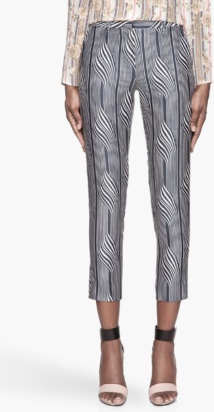 Suno Navy Warped Stripe Classic Trousers - Lyst