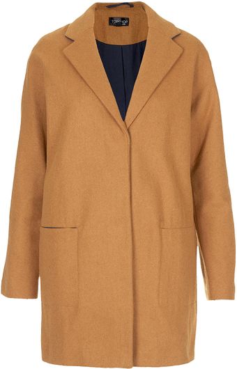 Topshop Popper Front Boyfriend Coat - Lyst