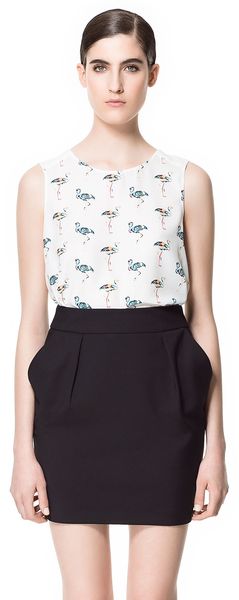 Zara Flamenco Print Top - Lyst