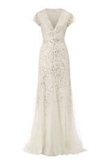 Untold Cap Sleeve Beaded Gown