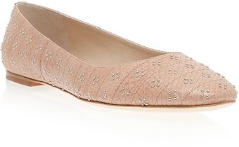 Chloé Ballerina Water Snake Stud Detail Flats - Lyst