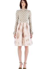 Giles Floral Lace and Printed Neoprene Dress