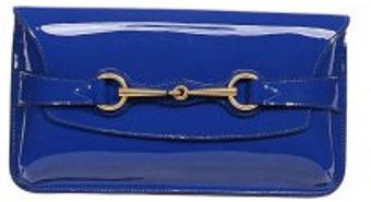 Gucci Patent Leather Clutch with Horsebit - Lyst