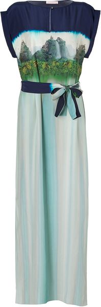 Matthew Williamson Ink Bluemulti Silk Print Dress - Lyst