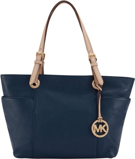 michael kors navy blue tote bag