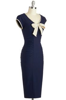 ModCloth Sheath A Lady Dress in Navy - Lyst