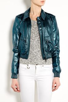 Burberry Brit Metallic Leather Bomber Jacket - Lyst