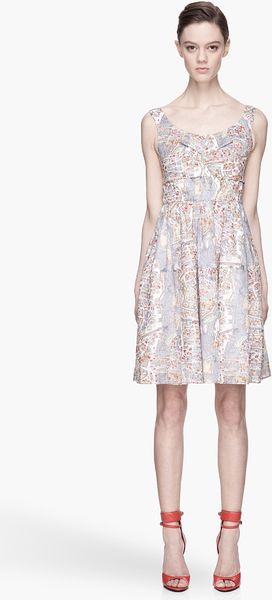 Carven Lavender Little Town Printed Short Dress - Lyst
