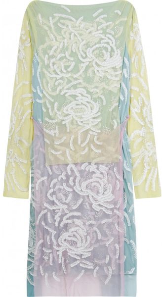 Christopher Kane Tulle Embroidered Dress - Lyst