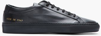 Common Projects Black Leather Achilles Lowtop Sneakers - Lyst