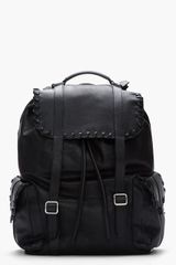 Damir Doma Black Leather Laced Briar Backpack