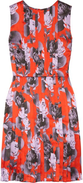 Jonathan Saunders Dias Peony-Print Silk Dress - Lyst