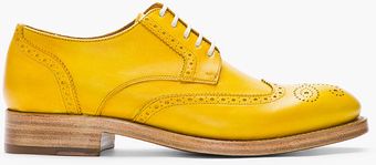 Kenzo Mustard Yellow Leather Elliott Wingtip Brogues - Lyst