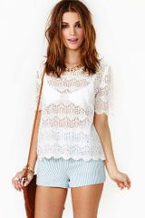Nasty Gal Scalloped Crochet Top
