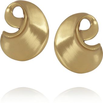 Oscar de la Renta 24karat Goldplated Swirl Earrings - Lyst
