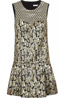 Victoria, Victoria Beckham Dropped Waist Jacquard Mini Dress - Lyst