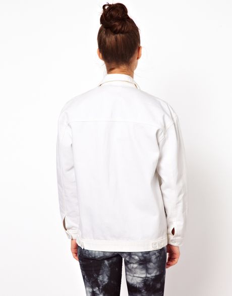 Won Hundred Jeans Josie Oversized Denim Jacket in White | Lyst