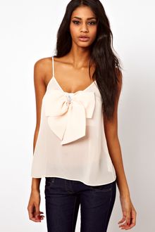 ASOS Collection Cami with Pearl Detail Bow Front - Lyst