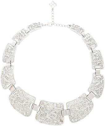 BCBGMAXAZRIA Filigree Lace Plate Necklace - Lyst