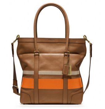 Coach Bleecker Debossed Painted Stripe Tote - Lyst