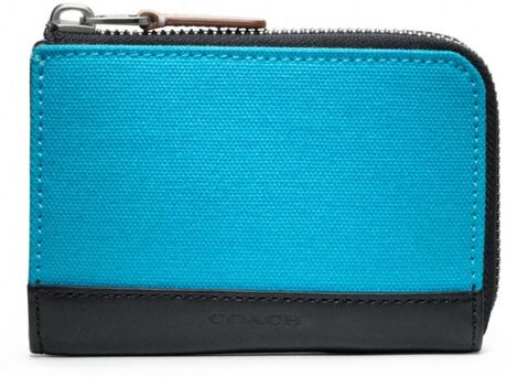bleecker coach zip wallet half canvas