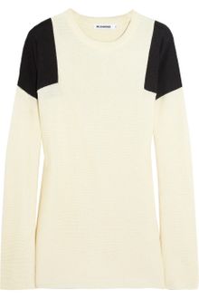 Jil Sander Twotone Silk Sweater - Lyst