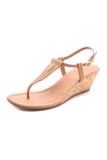 Tory Burch Britton Wedge Thong Sandals - Lyst
