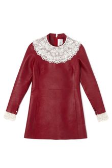Valentino Agnello Long Sleeved A-line Dress with Embroidered Yoke - Lyst