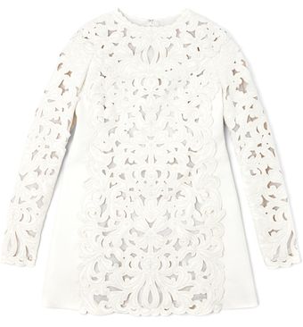 Valentino Agnello Long Sleeved Aline Cut Out Embroidered Dress - Lyst