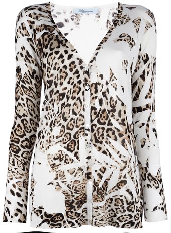Blumarine Leopard Print Cardigan - Lyst