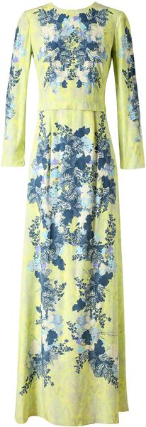 Erdem Floral Printed Silk Gown - Lyst