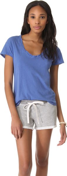 James Perse Linen Trim Tee - Lyst