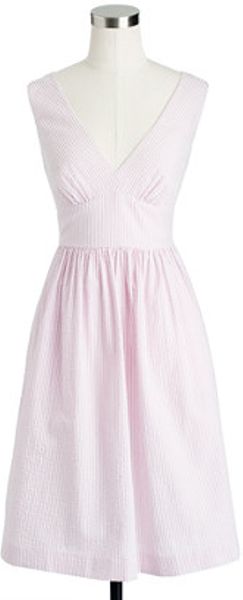 J Crew Sandra Dress In Seersucker In Purple Frosted Lilac Lyst