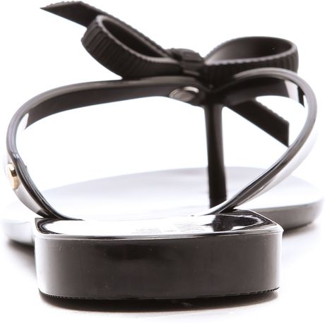 melissa black bow flip flops