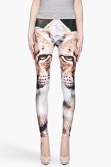 We Are Handsome Green and Tan Traveller Lynx Leggings
