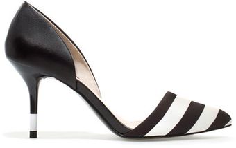 Zara Black and White Combination Heels - Lyst