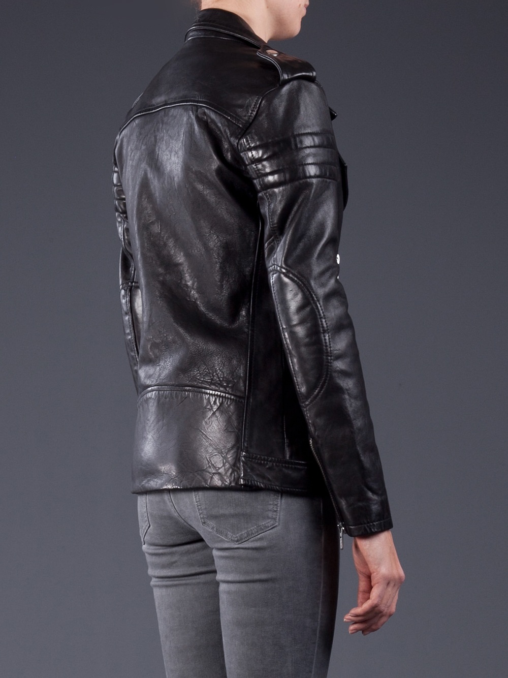 Blk Dnm Leather Motorcycle Jacket In Black Lyst