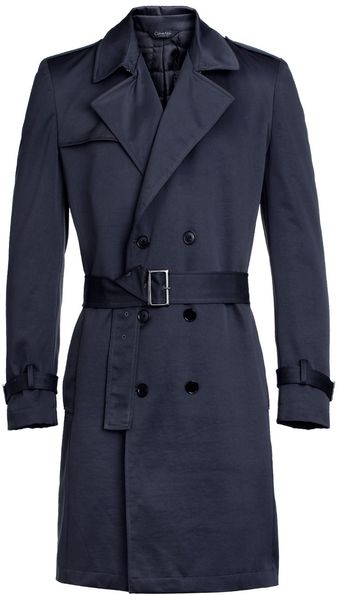 Calvin Klein Long Trench Coat - Lyst